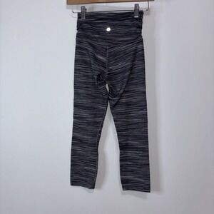 Lululemon Align High Rise Crop 21 Cross Waist Heathered Black Gray Size 4 HR